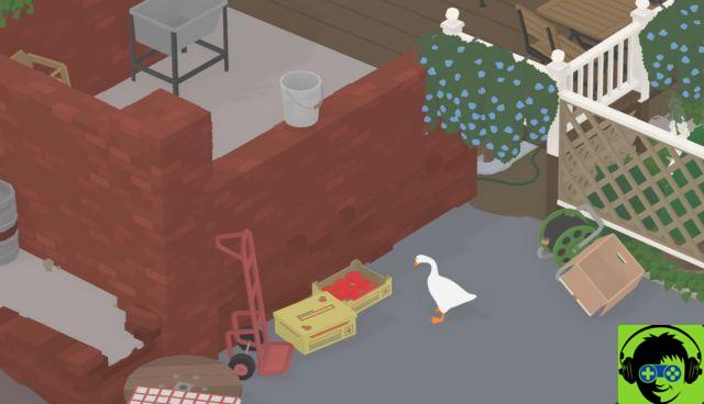 Untitled Goose Game: Cómo dejar caer el balde sobre el hombre fornido