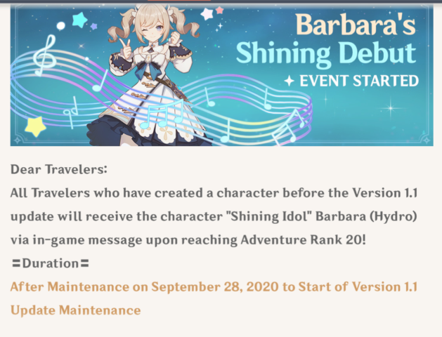 Como desbloquear Barbara gratuitamente no Genshin Impact