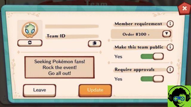 Come essere il capitano di una squadra in Pokémon Café Mix
