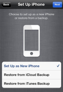 Restauração do iPhone via Backup do iCloud