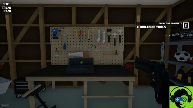 How to put the tools back on the pegboard in Kill It With Fire - Organize Tools objective